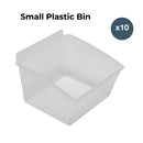 CrownWall Universal Slatwall Clear Storage Bins (Small - 10 Pack)