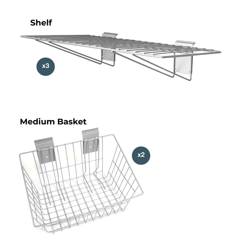 5 Piece Shelf and Basket Kit
